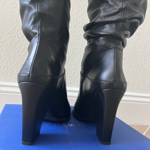 Stuart Weitzman Black Leather Smashing Boots - Picture 4 of 8